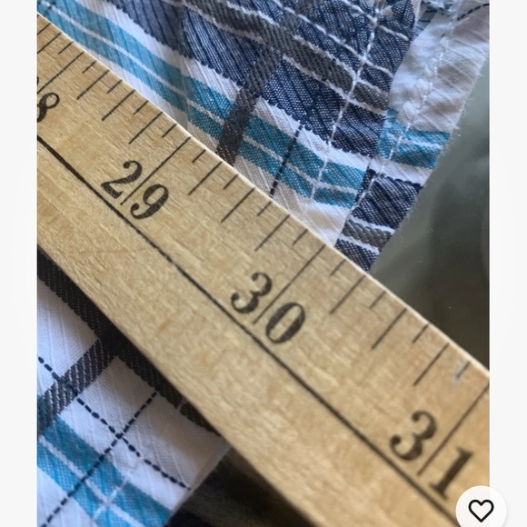 BKE Shirt Men’s Blue White L Athletic Fit Plaid Short Sleeve Pearl Snap Western - Picture 10 of 11